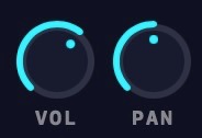 Volume and pan knobs in track header
